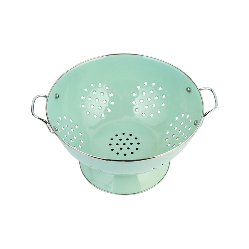 Panier de fruits en émail vintage