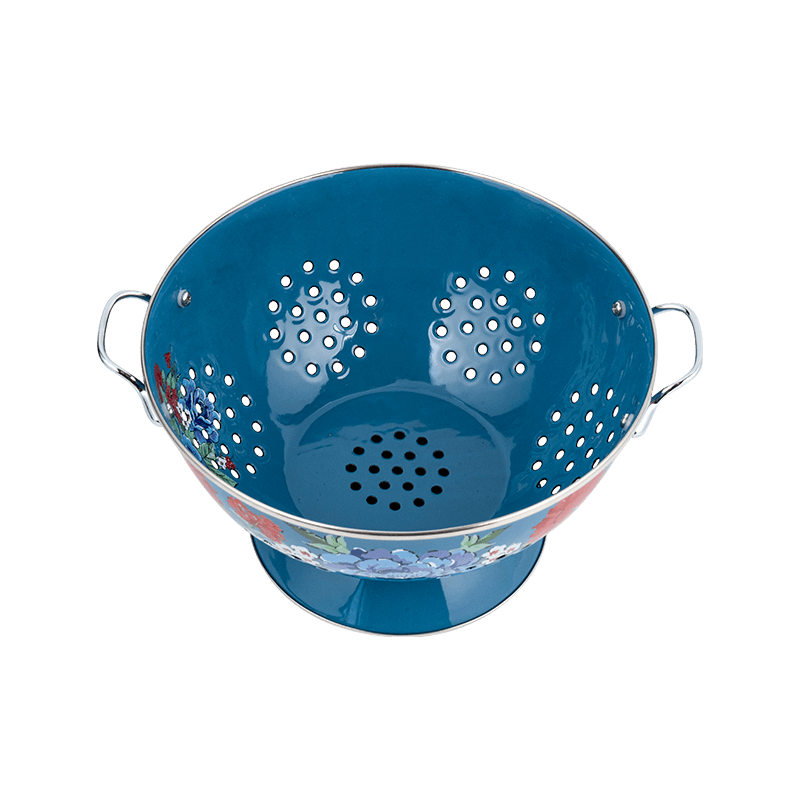 Panier de fruits en émail vintage