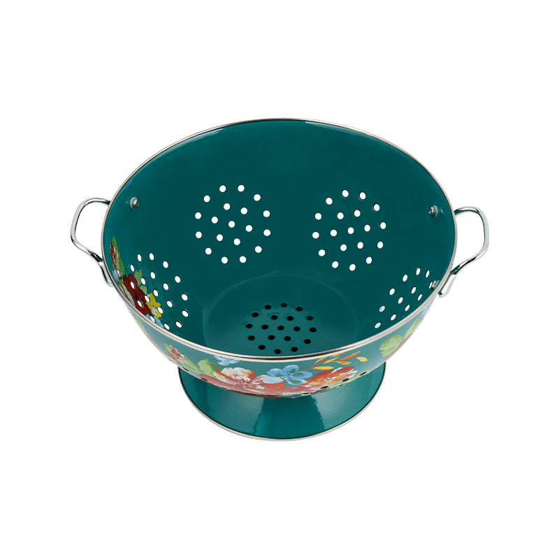 Panier de fruits en émail vintage