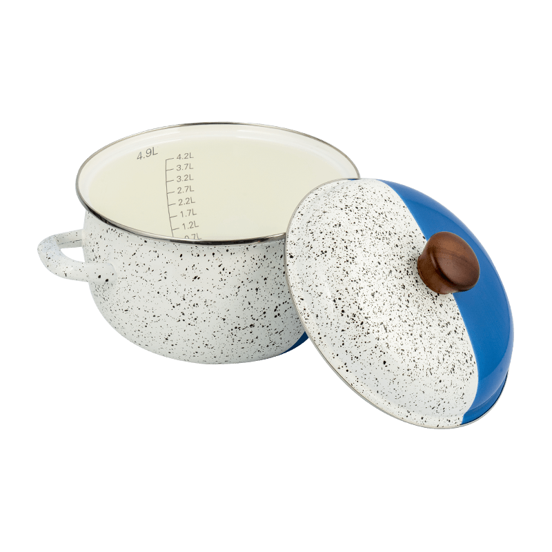 806D-5 en acier inoxydable Round Rim Stockpot Simmer Émail Pot