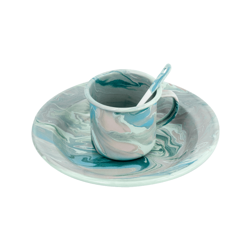 Ensemble de théières en émail floral européen Ensemble de théières en émail floral européen