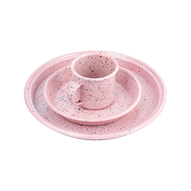 Ensemble de théières en émail floral européen