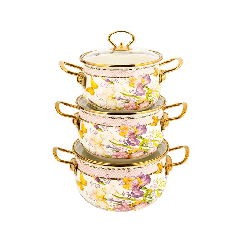 806D-5 en acier inoxydable Round Rim Stockpot Simmer Émail Pot