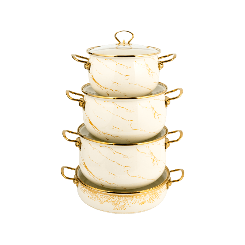 806D-5 en acier inoxydable Round Rim Stockpot Simmer Émail Pot